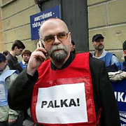 Председатель Центрального союза профсоюзов Харри Талига . Фото : ETV24.EE .