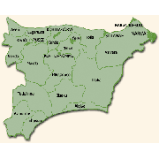 Контурное изображение Ида-Вирумааского уезда на карте. Фото : VVK.EE .