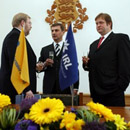 Лидеры коалиционных партий. Фото: Лийс Трейманн с сайта postimees.ee .